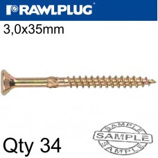 R-TS CHIPBOARD HD SCREW 3.0X35MM X34 PER BAG